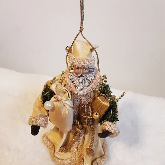 Gold Gorgeous Santa Tree Ornament 7.5" - Picture 2 of 8